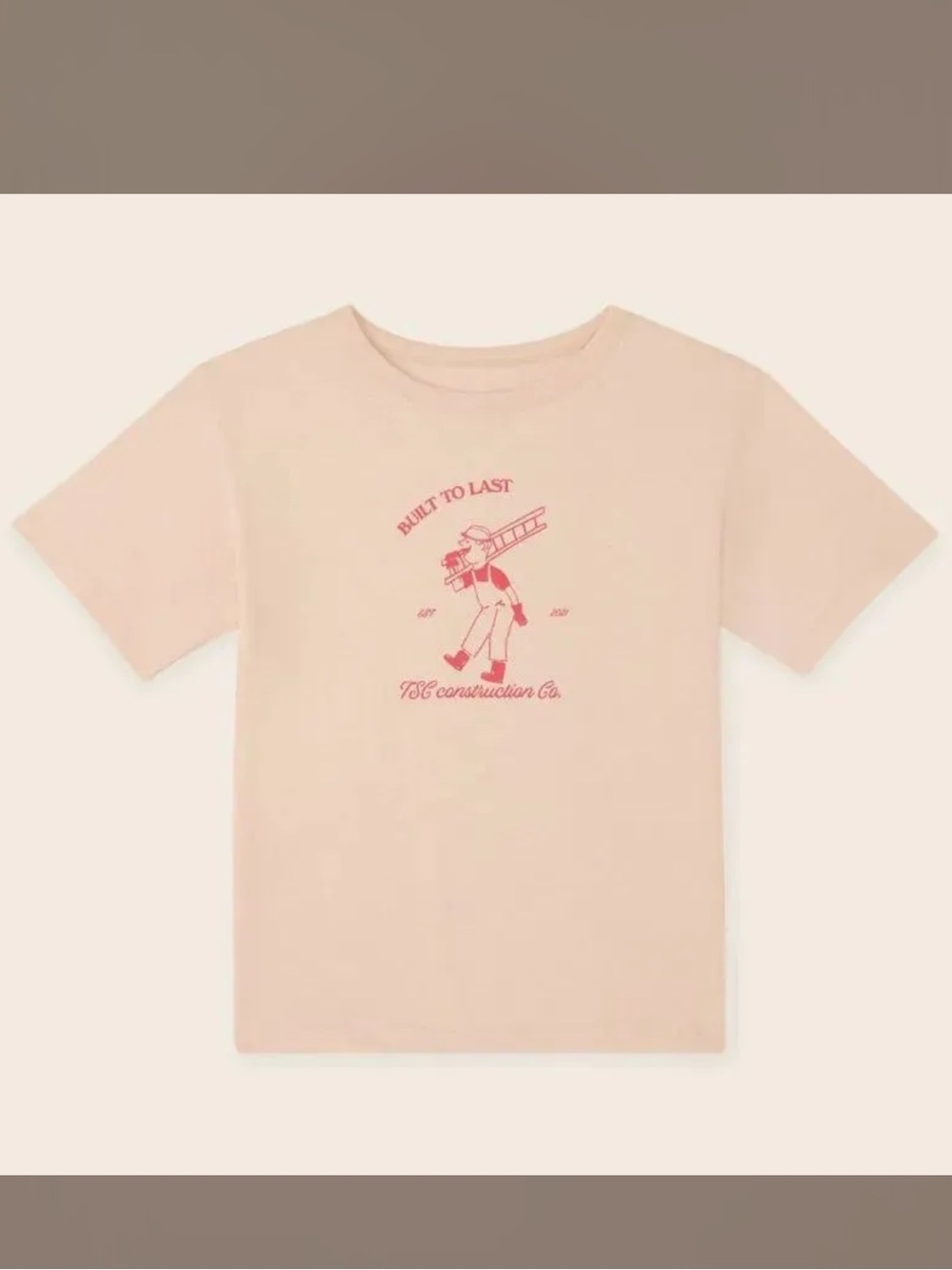 NWT The Sunday Collective Built To Last T-Shirt Pale Rose Tan
